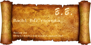 Bachl Bársonyka névjegykártya